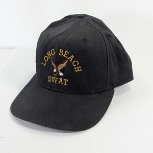 VTG New Era Long Beach SWAT Police Embroidered Strapback Cap Hat USA Pro 7 3/4